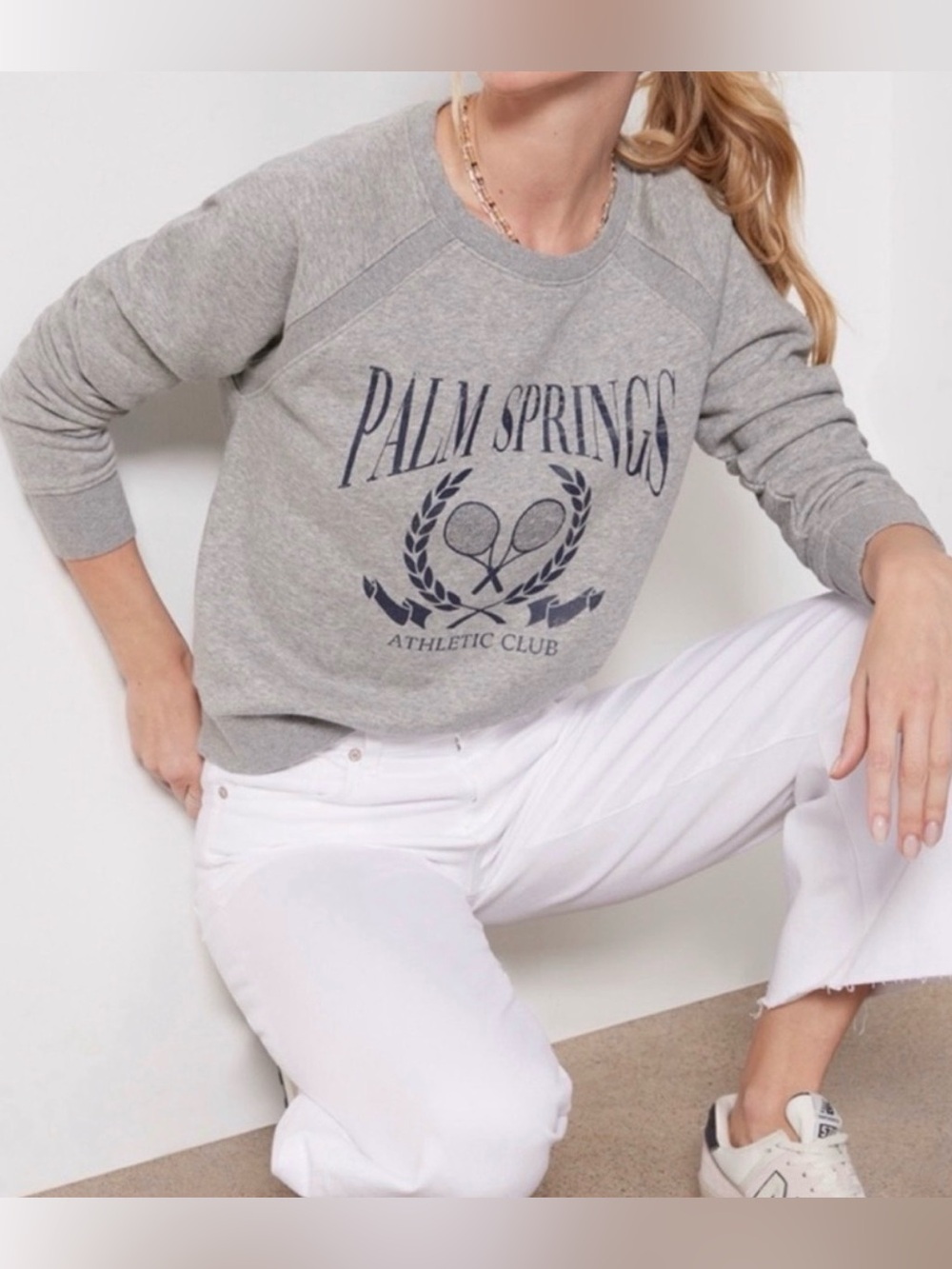 Evereve - Palm Springs Athletic Club Tennis Graphic Crew Neck Sweatshirt Size XS